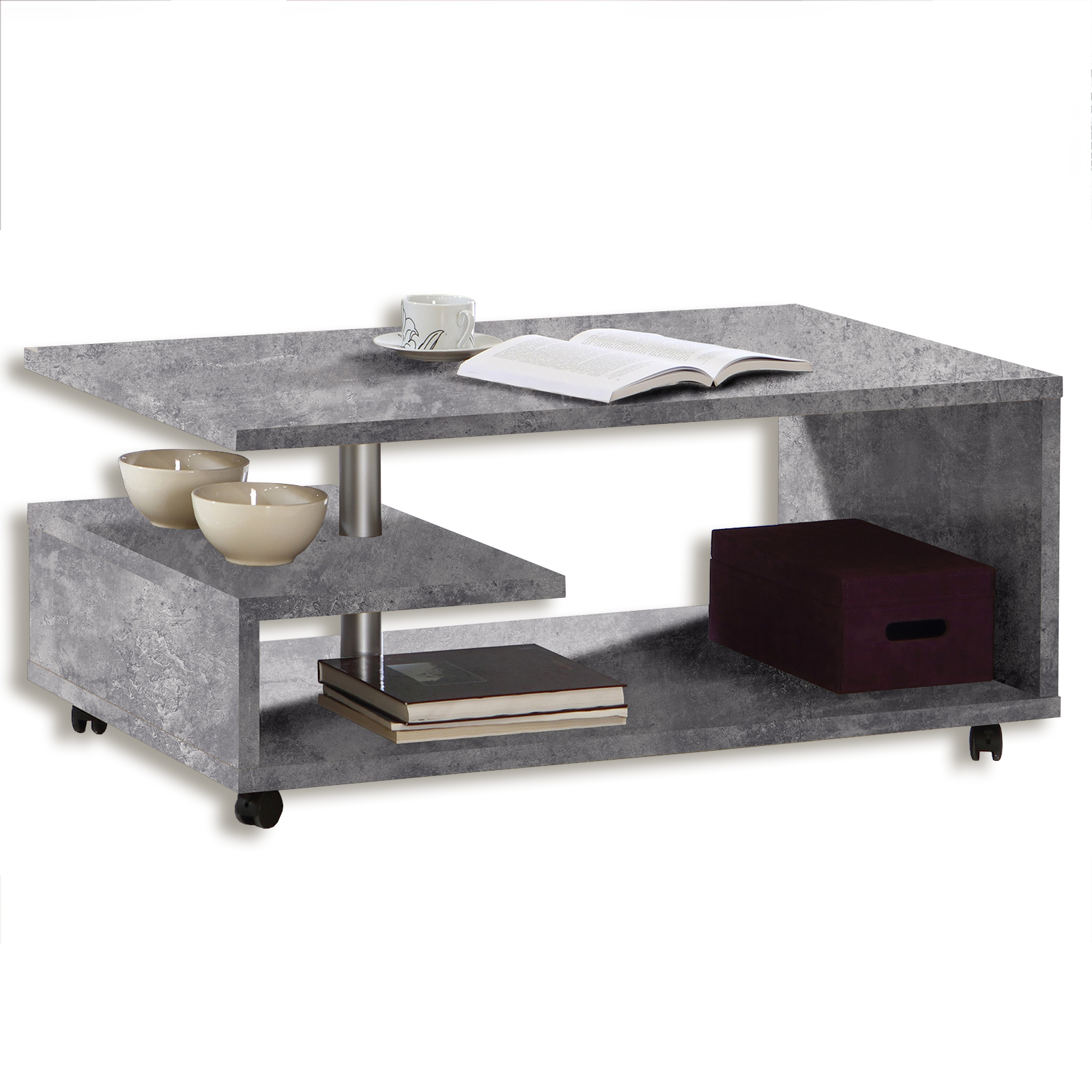 Couchtisch - Betonoptik - rollbar