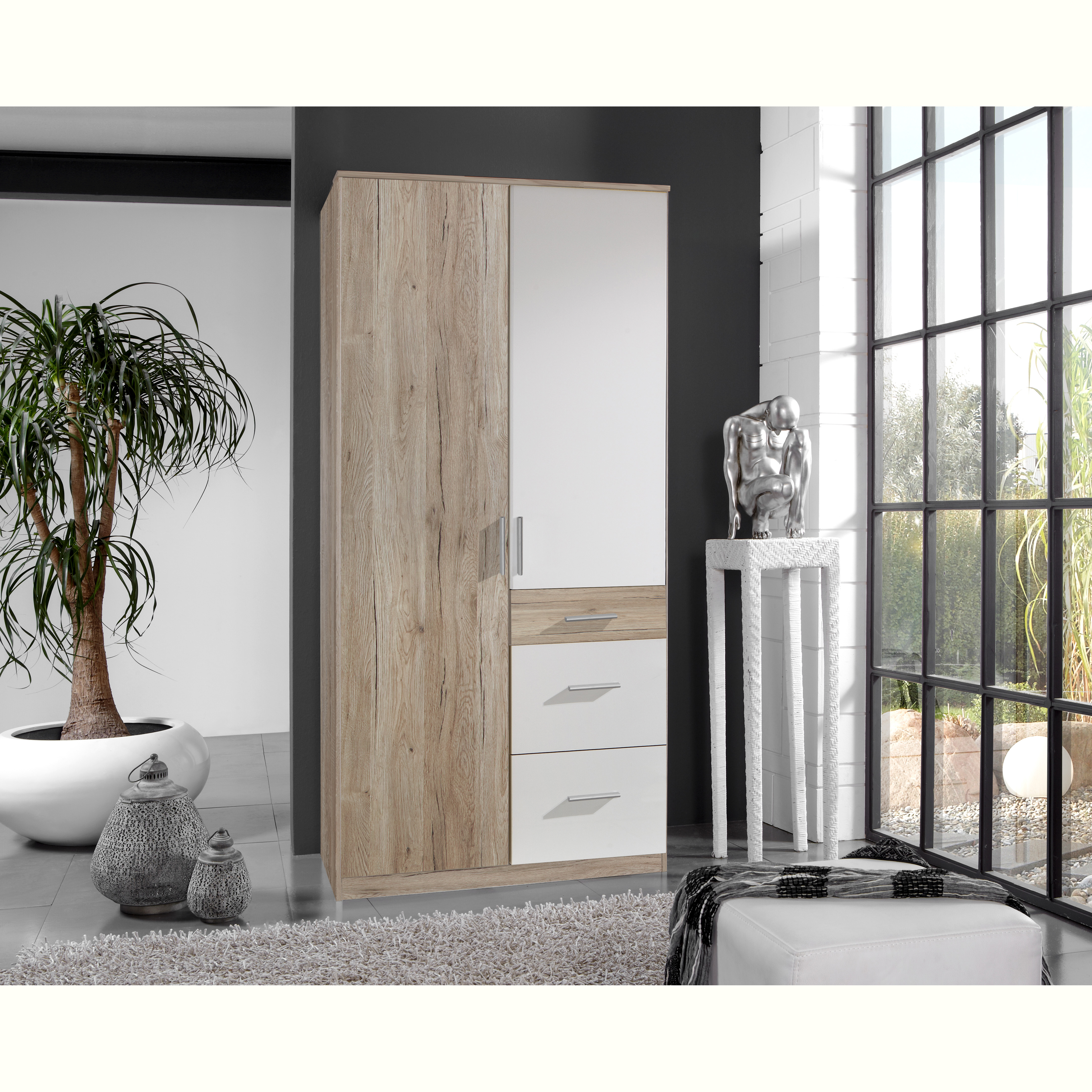 Kleiderschrank - San Remo Eiche - 90 cm