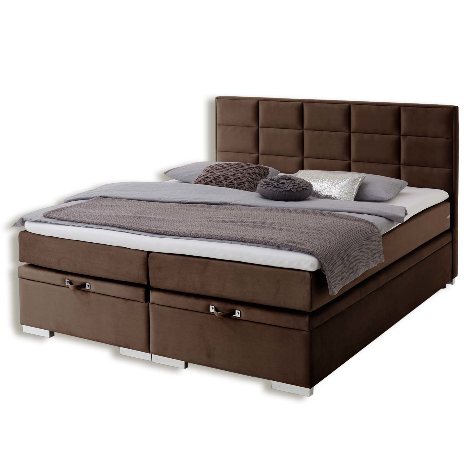 Boxspringbett QUADDRO MIDI braun H3 160x200 cm