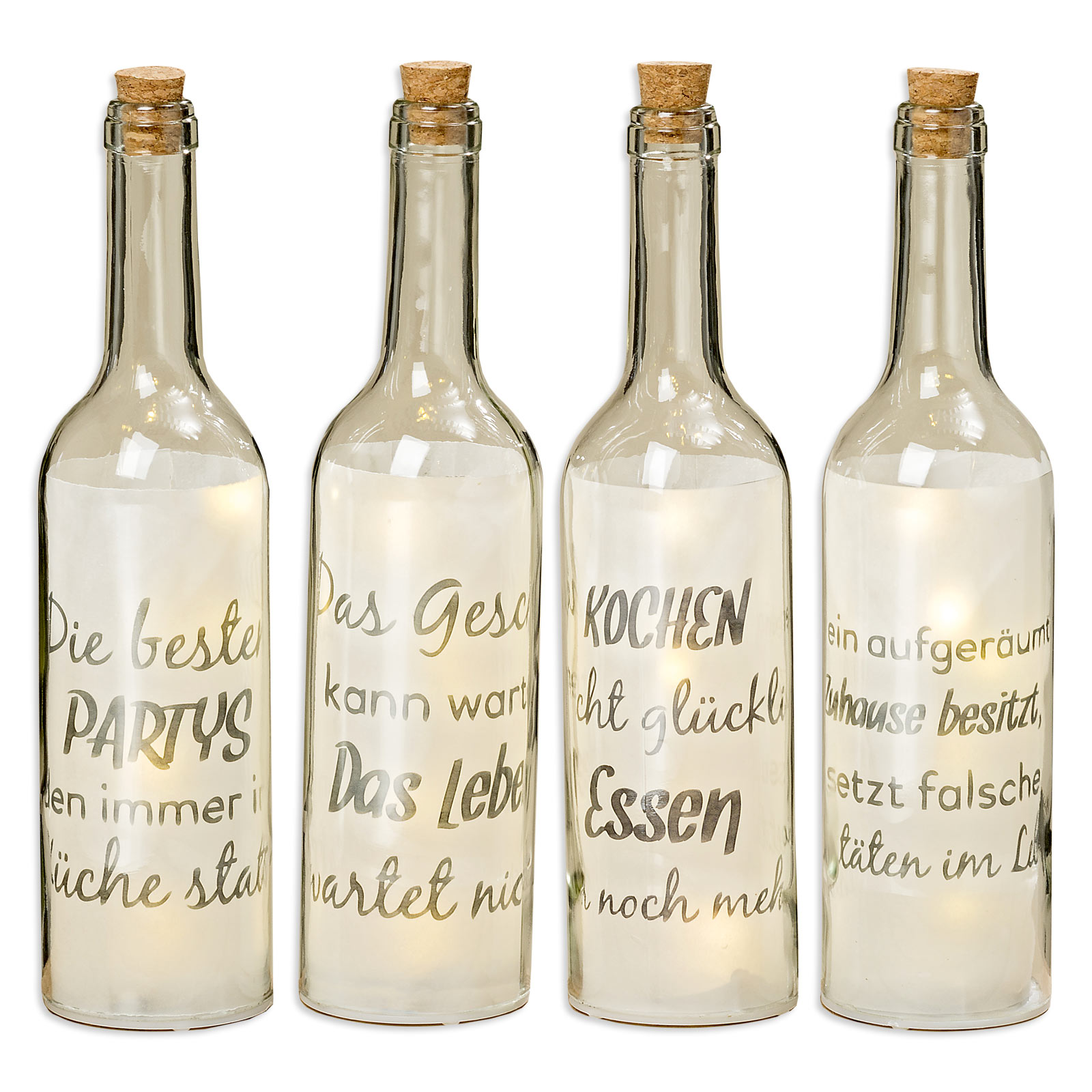 LEDDekoflasche Glas mit Spruch 30 cm hoch Online bei ROLLER kaufen