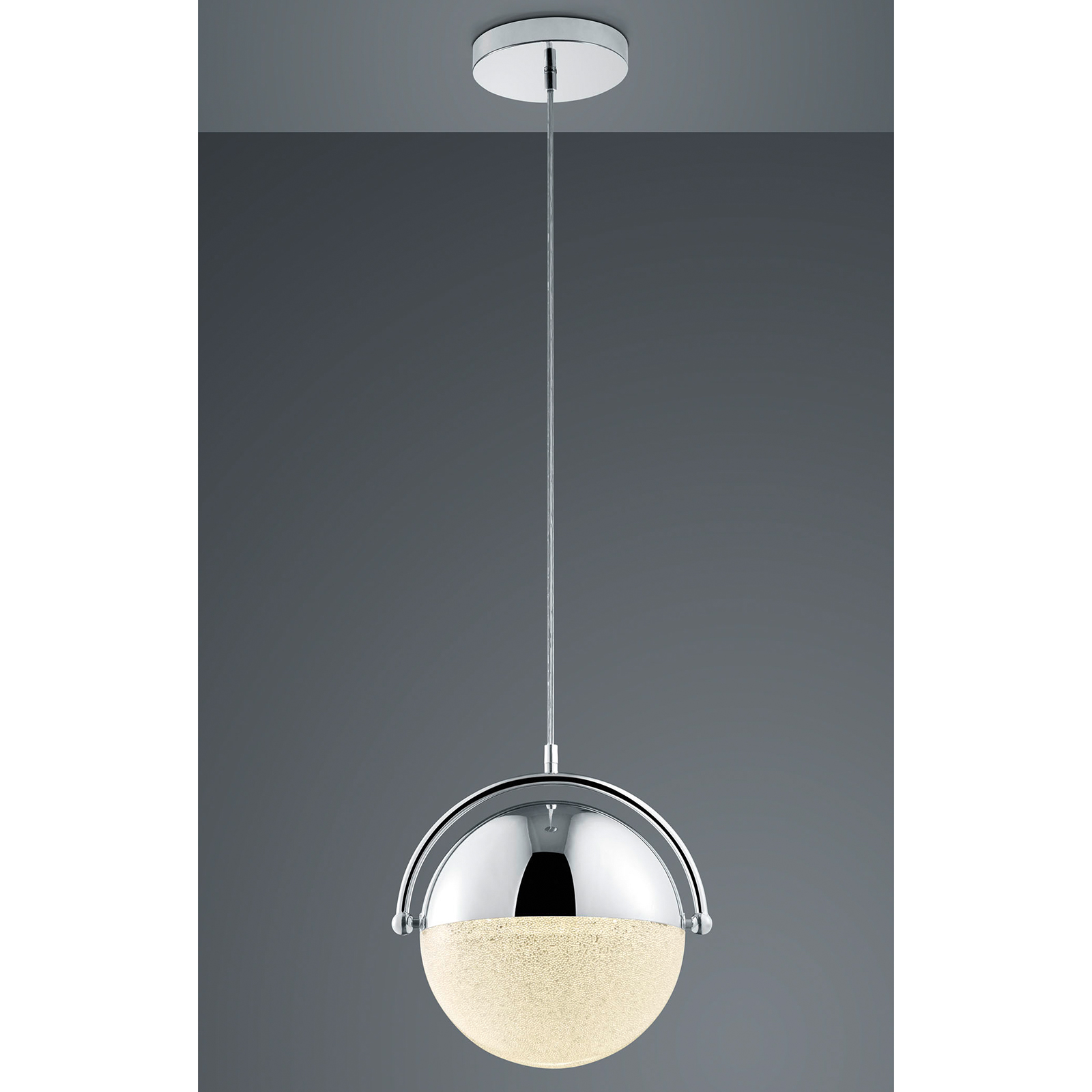 LED-Pendelleuchte - chrom - Glitzereffekt