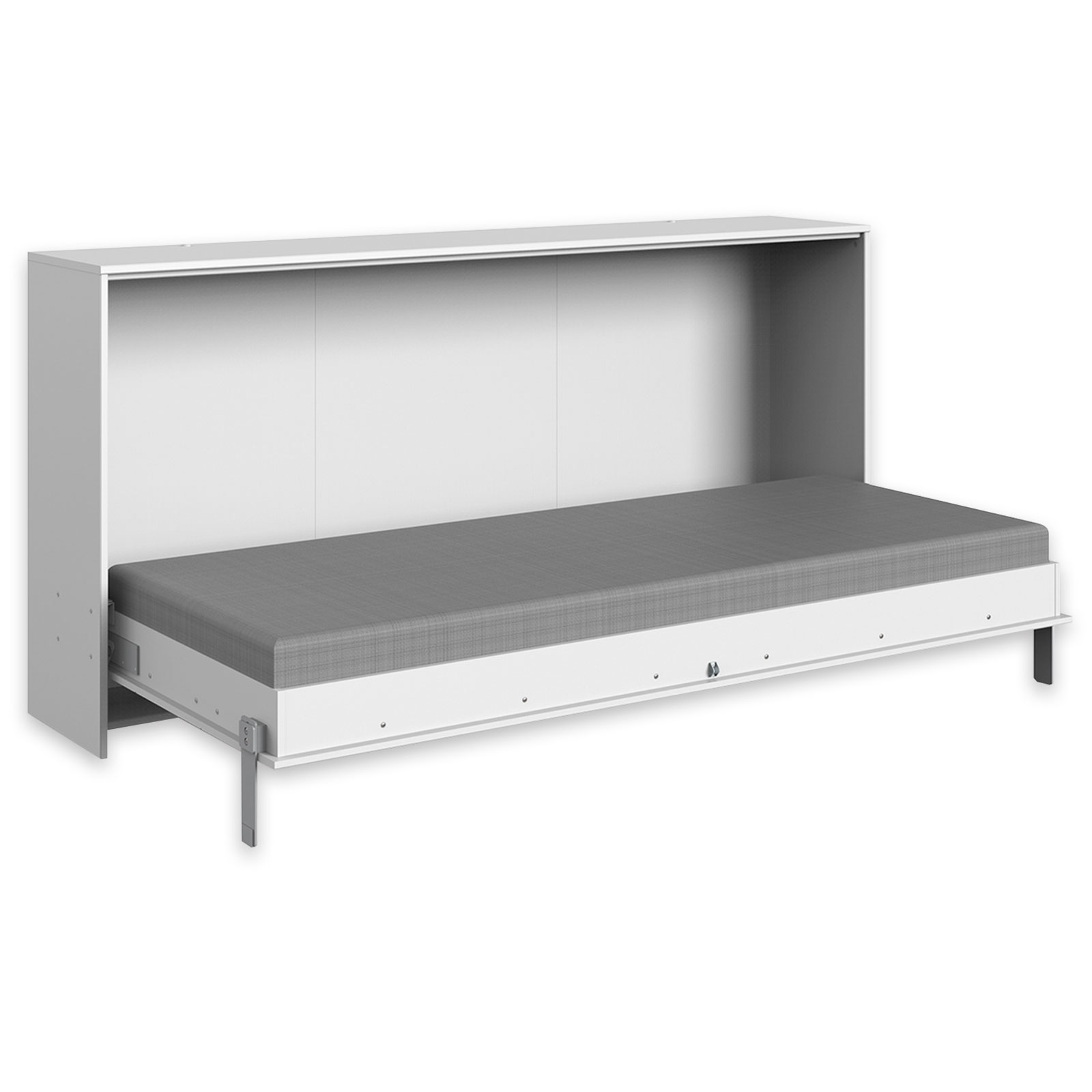 Klappbett - weiß - mit Lattenrost - 90x200 cm