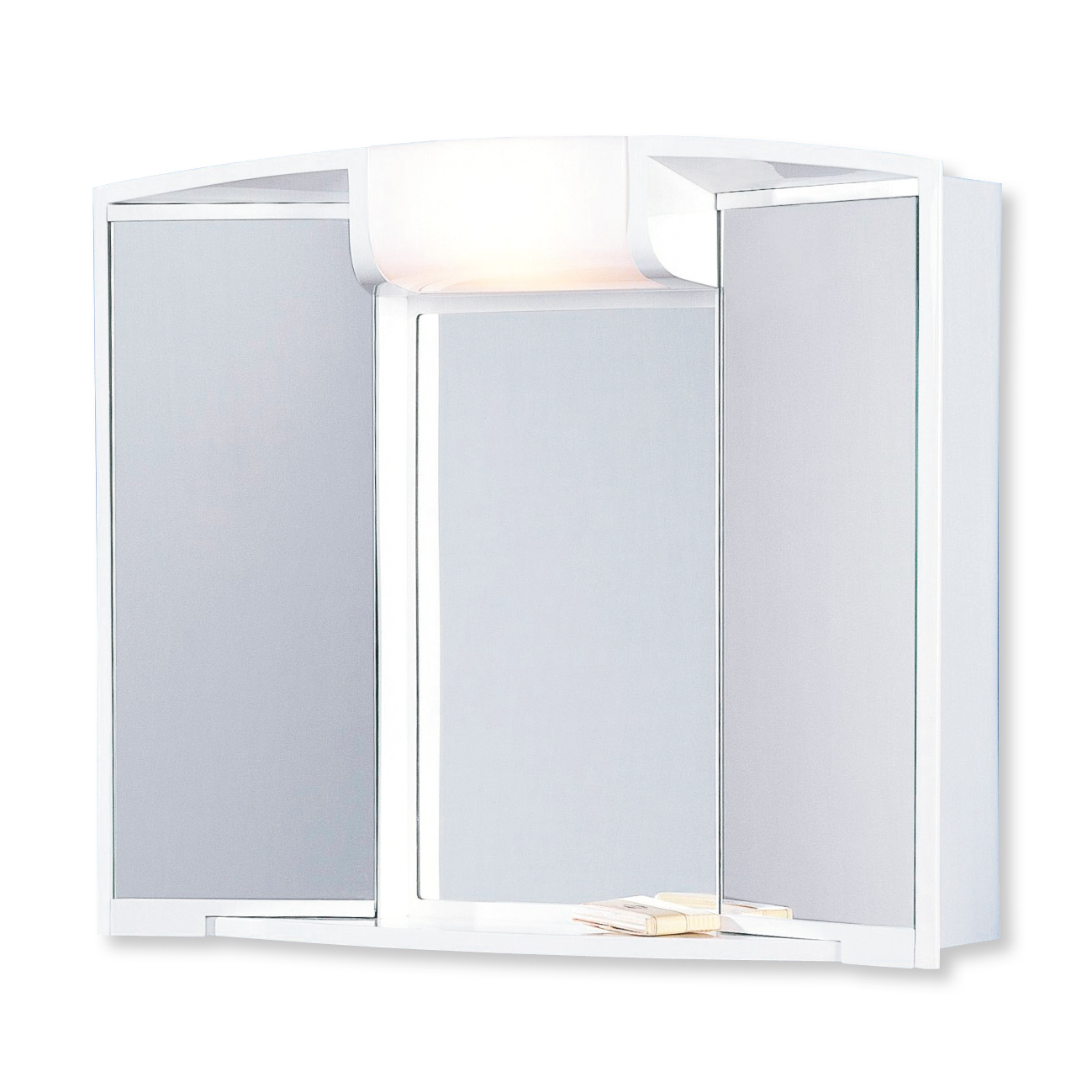 Spiegelschrank - weiß - mit Beleuchtung - 59 cm breit