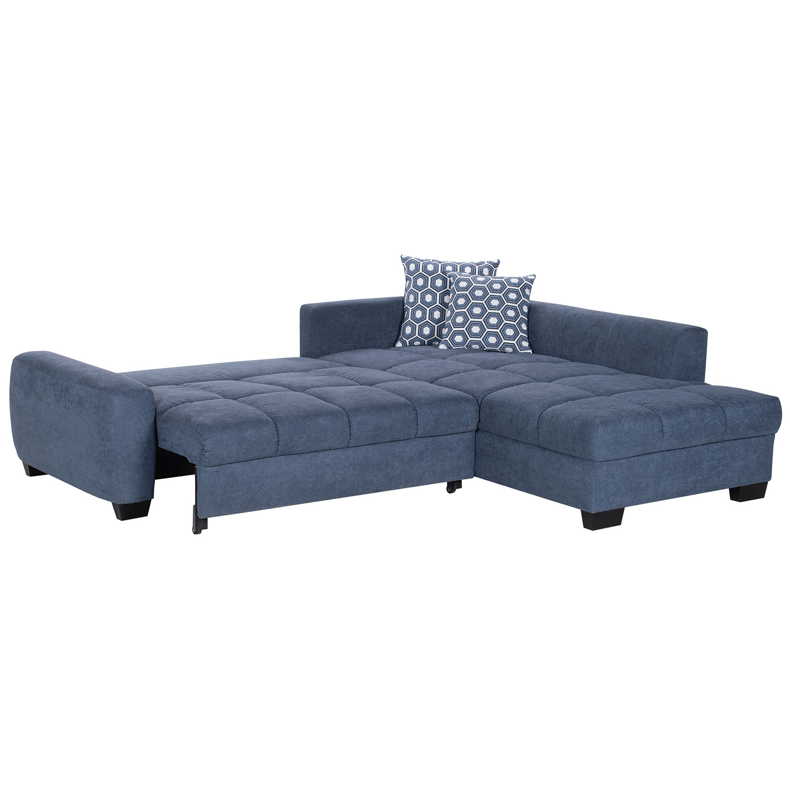 Ecksofa - marine - Microfaser - Liegefunktion