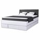 Stauraumbett JUIST - weiß-anthrazit - H2 - 140x200 cm