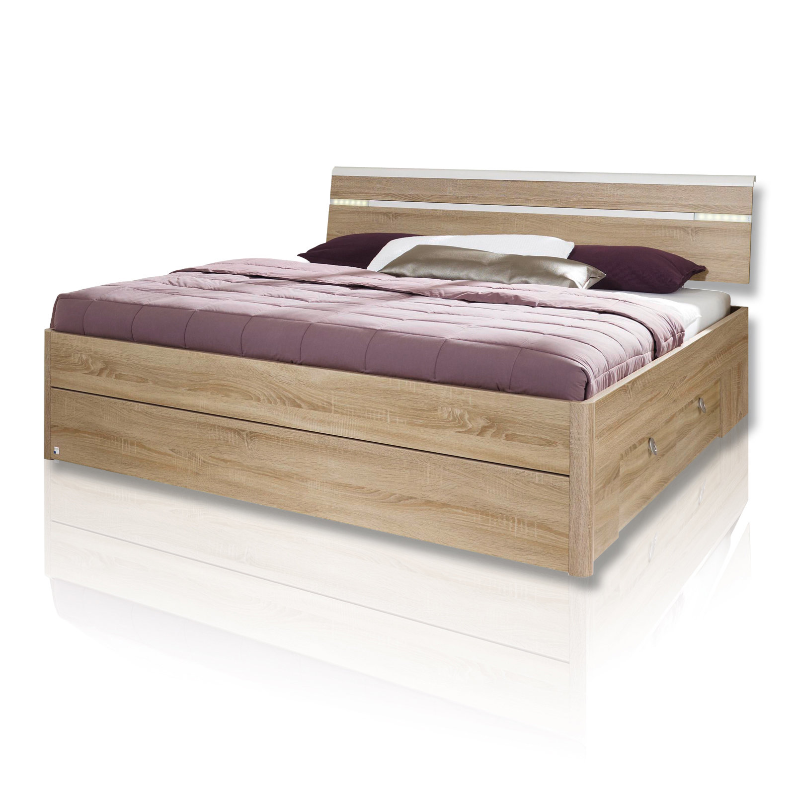 Komfortbett - Sonoma Eiche-alpinweiß - 180x200 cm