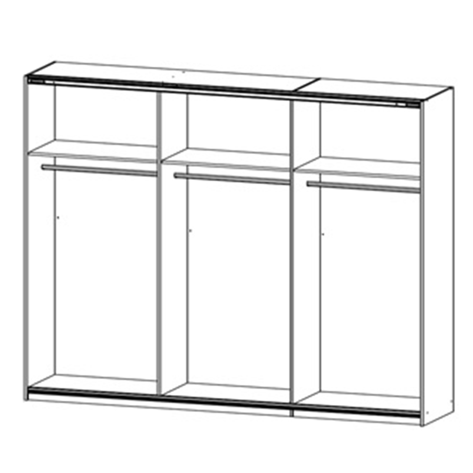 Schwebetürenschrank - grau-metallic - Eiche Wotan - 271 cm