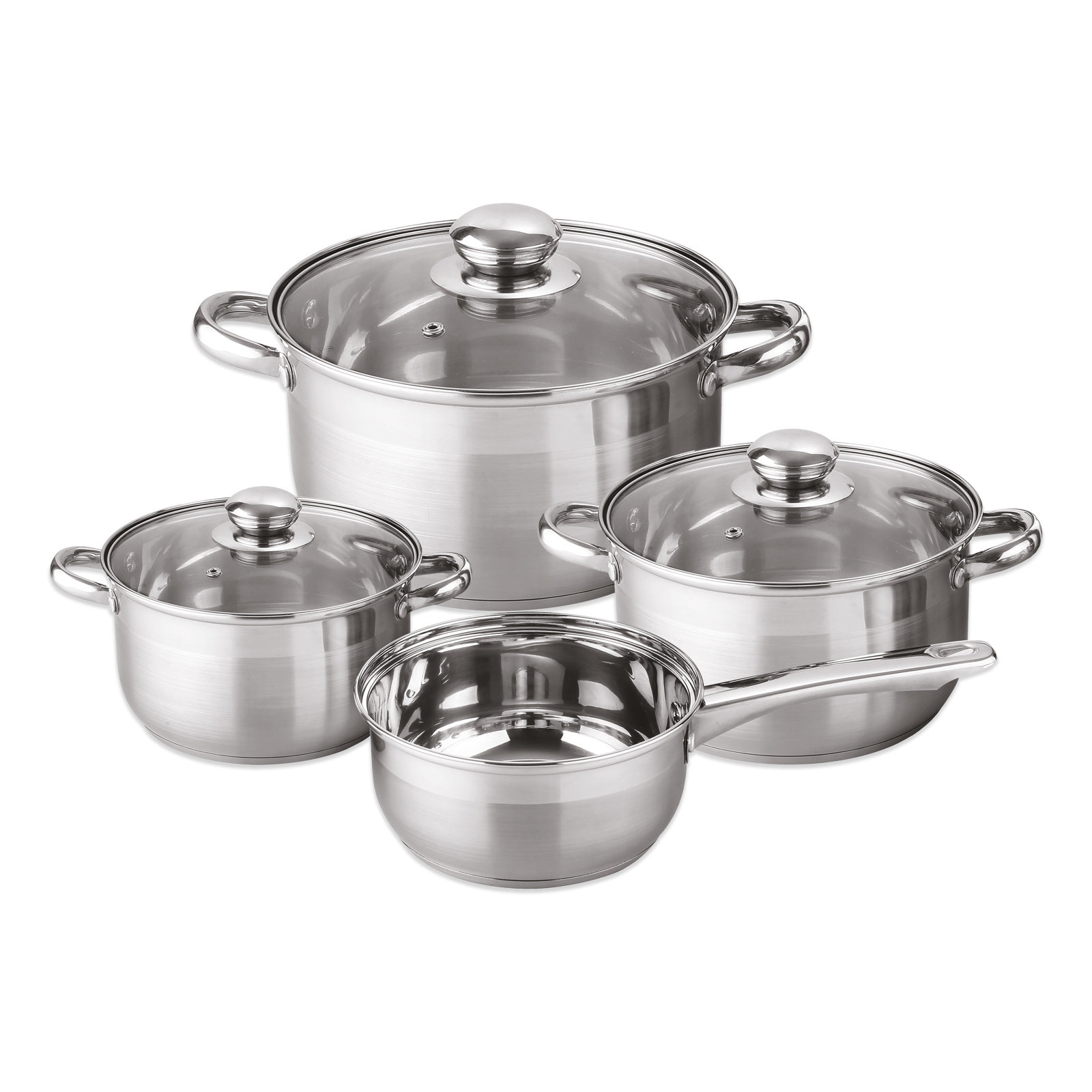 Topfset - chrom - Edelstahl - rostfrei - 7-teilig