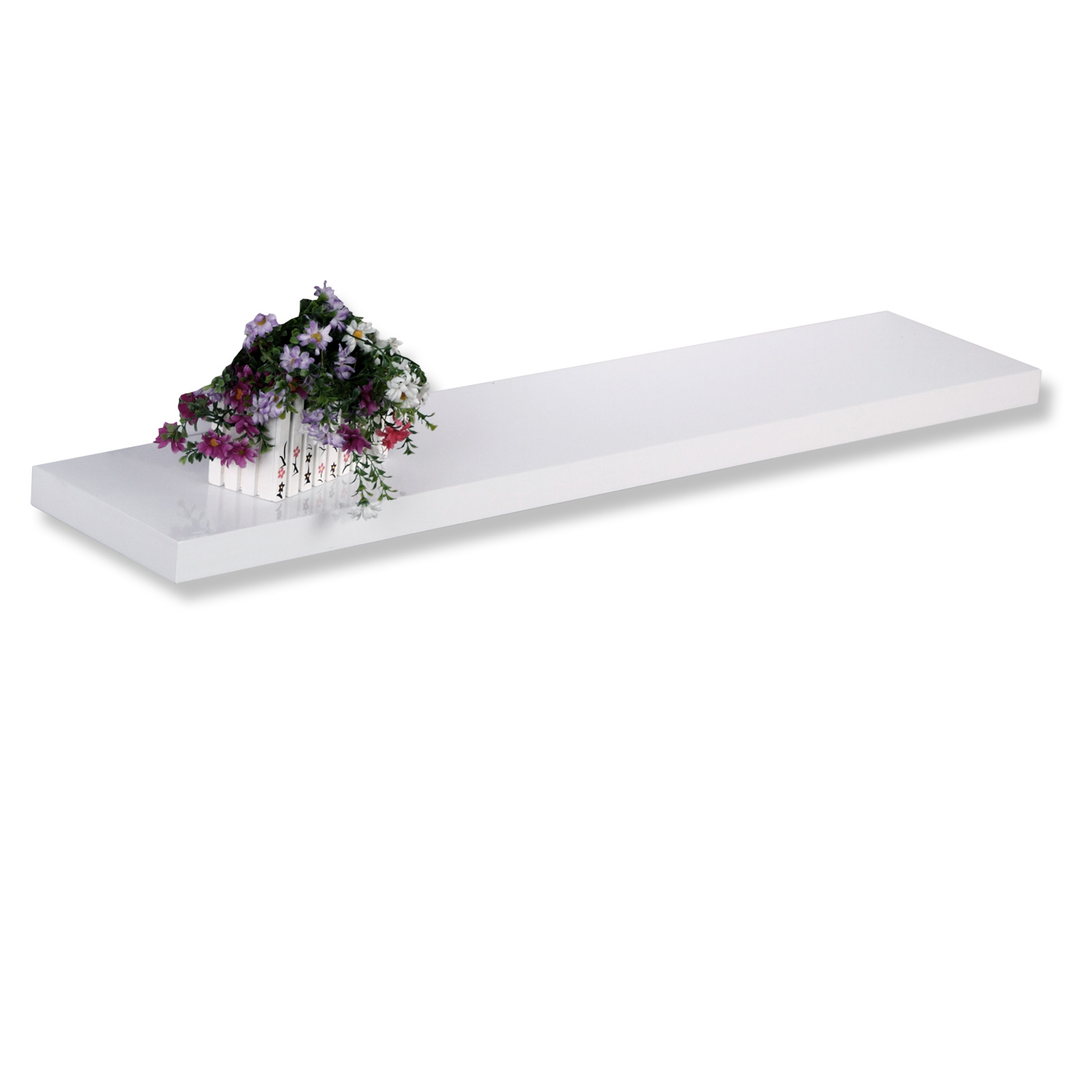Wandregal - weiß Hochglanz - 120 cm