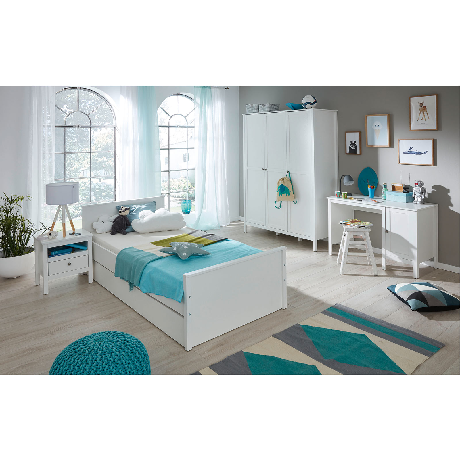 Jugendbett - weiß - 90x200 cm