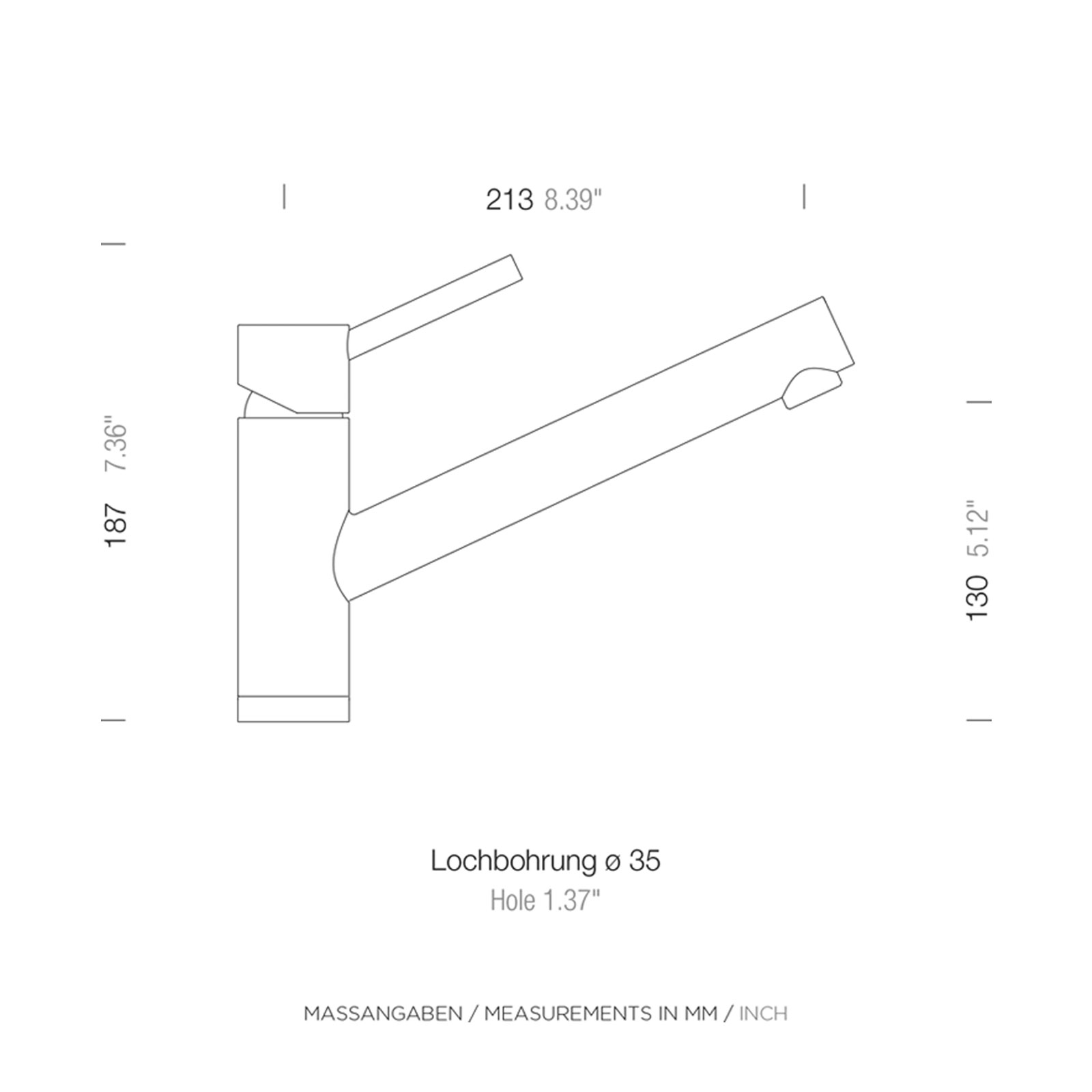 Küchen-Armatur - Edelstahl - Hochdruck