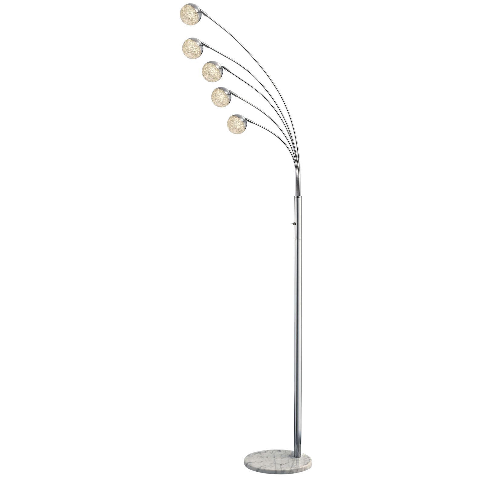 LED-Stehlampe - chrom - 5-flammig