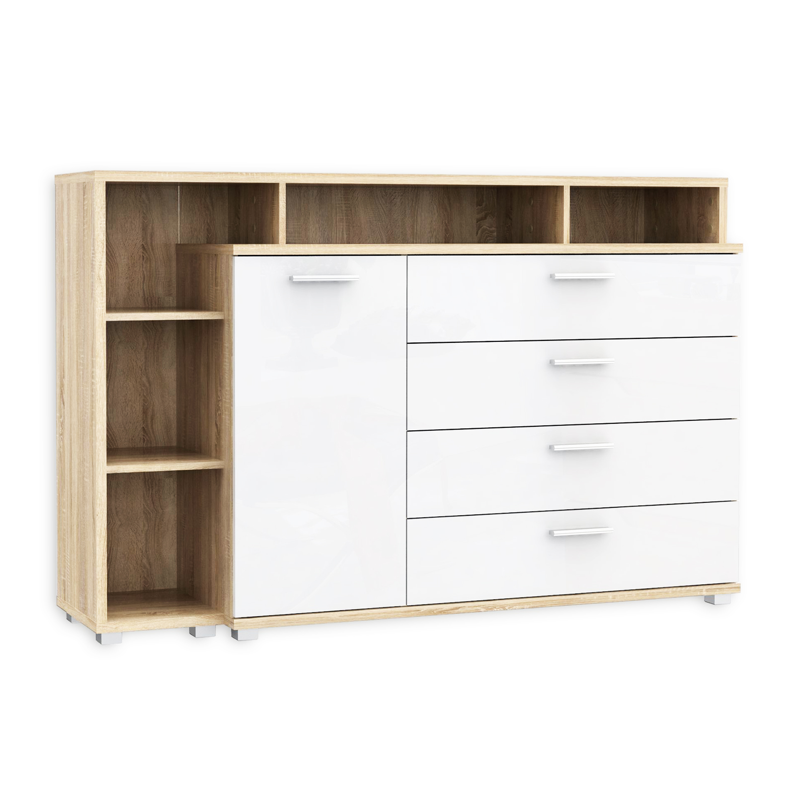 Sideboard - Sonoma Eiche-weiß - 153 cm | Online bei ROLLER ...