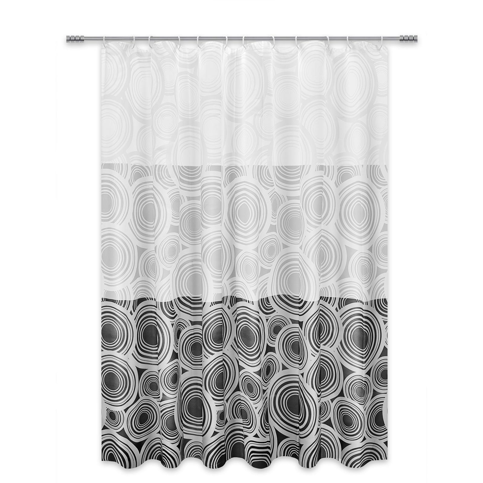 Duschvorhang anthrazitweiß Kreise 180x200 cm Online bei ROLLER