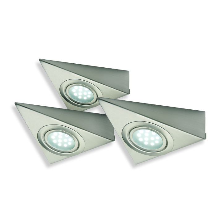 3er-Set LED-Unterbau - Edelstahl