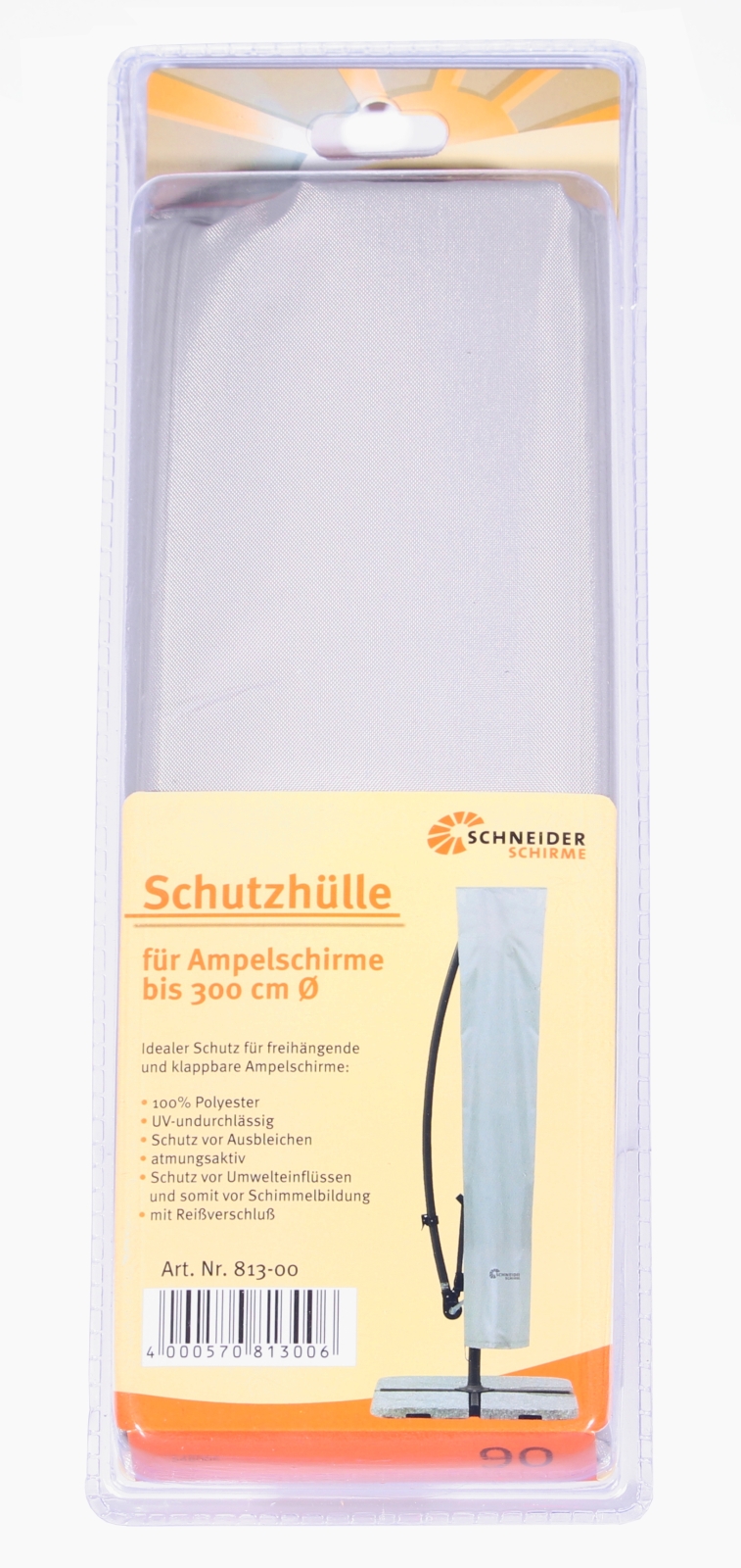 Schutzhülle - silbergrau - für Ampelschirme bis 300 cm