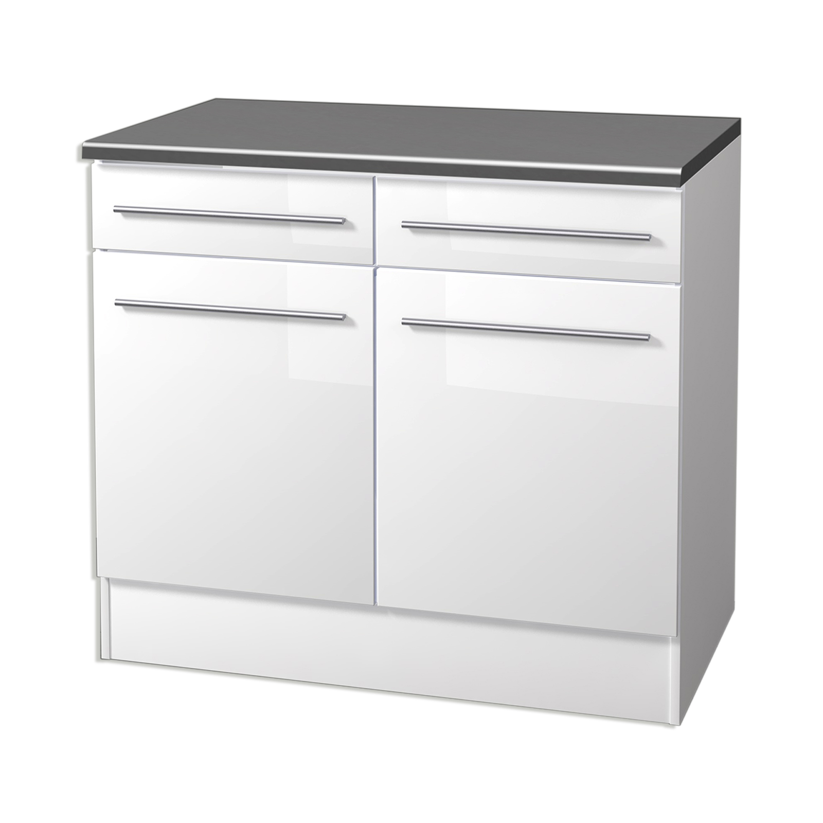 Unterschrank - weiß-weiß Hochglanz