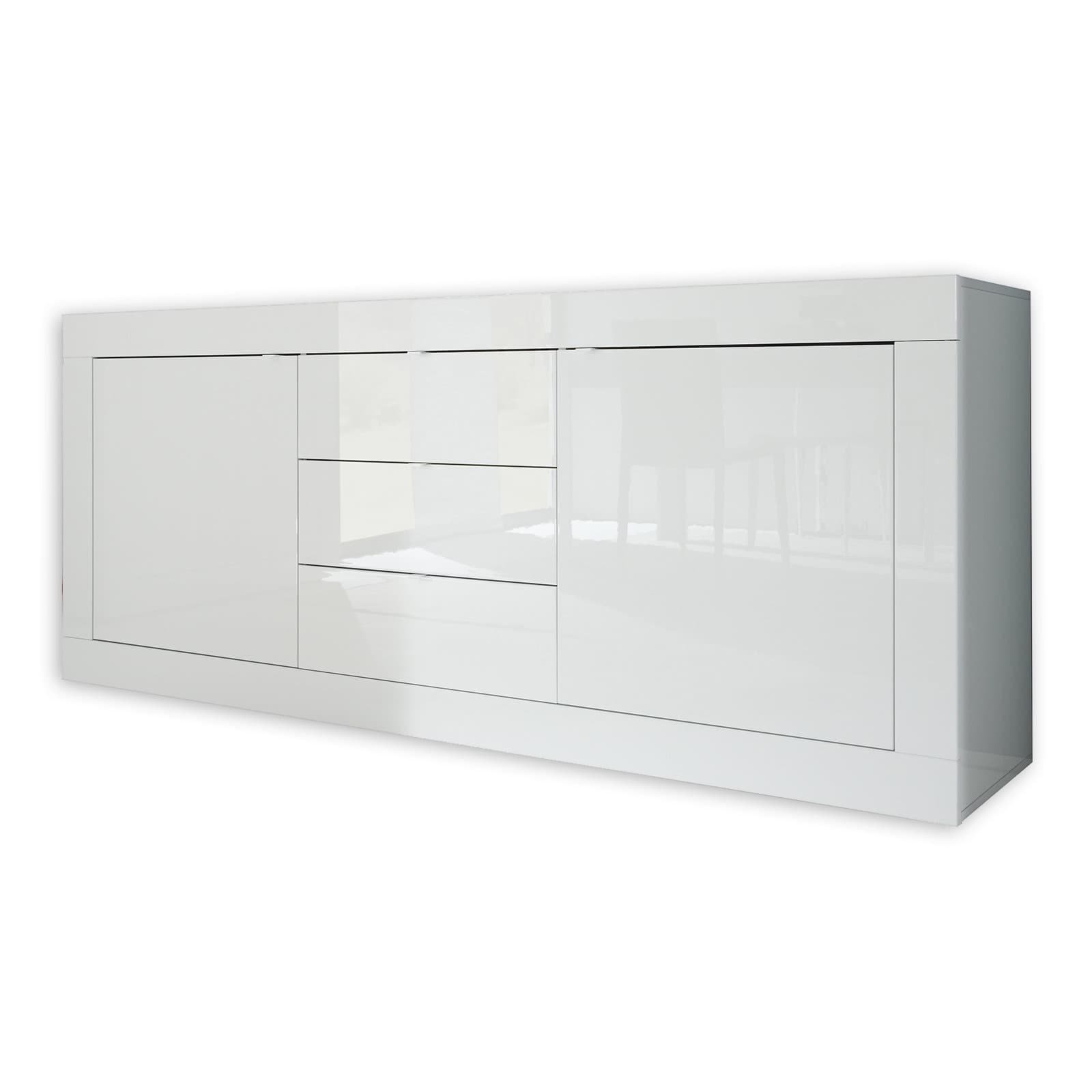Sideboard BASIC - weiß Hochglanz - 210 cm breit | eBay