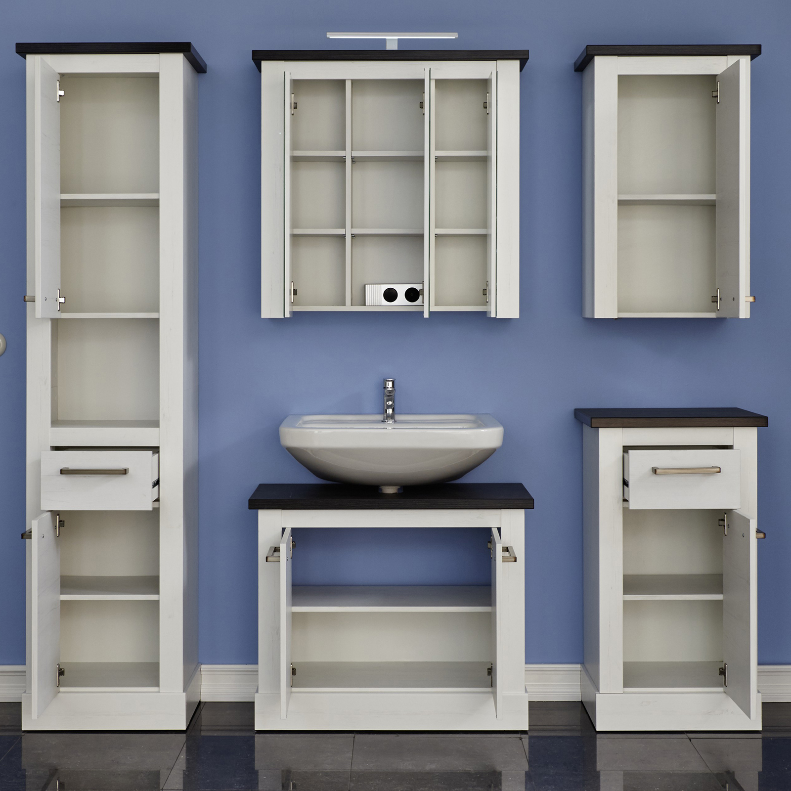 Hängeschrank - Pinie weiß-Wenge - 48 cm breit | Online bei ROLLER kaufen