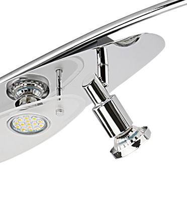 LED-Deckenleuchte - chromfarben - Glas