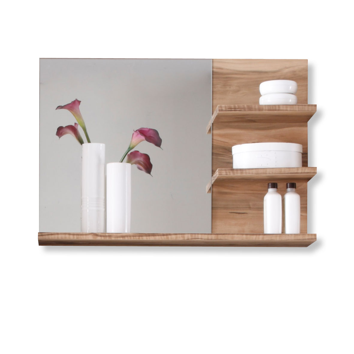 Wandboard mit Spiegel - Nussbaum-Touchwood