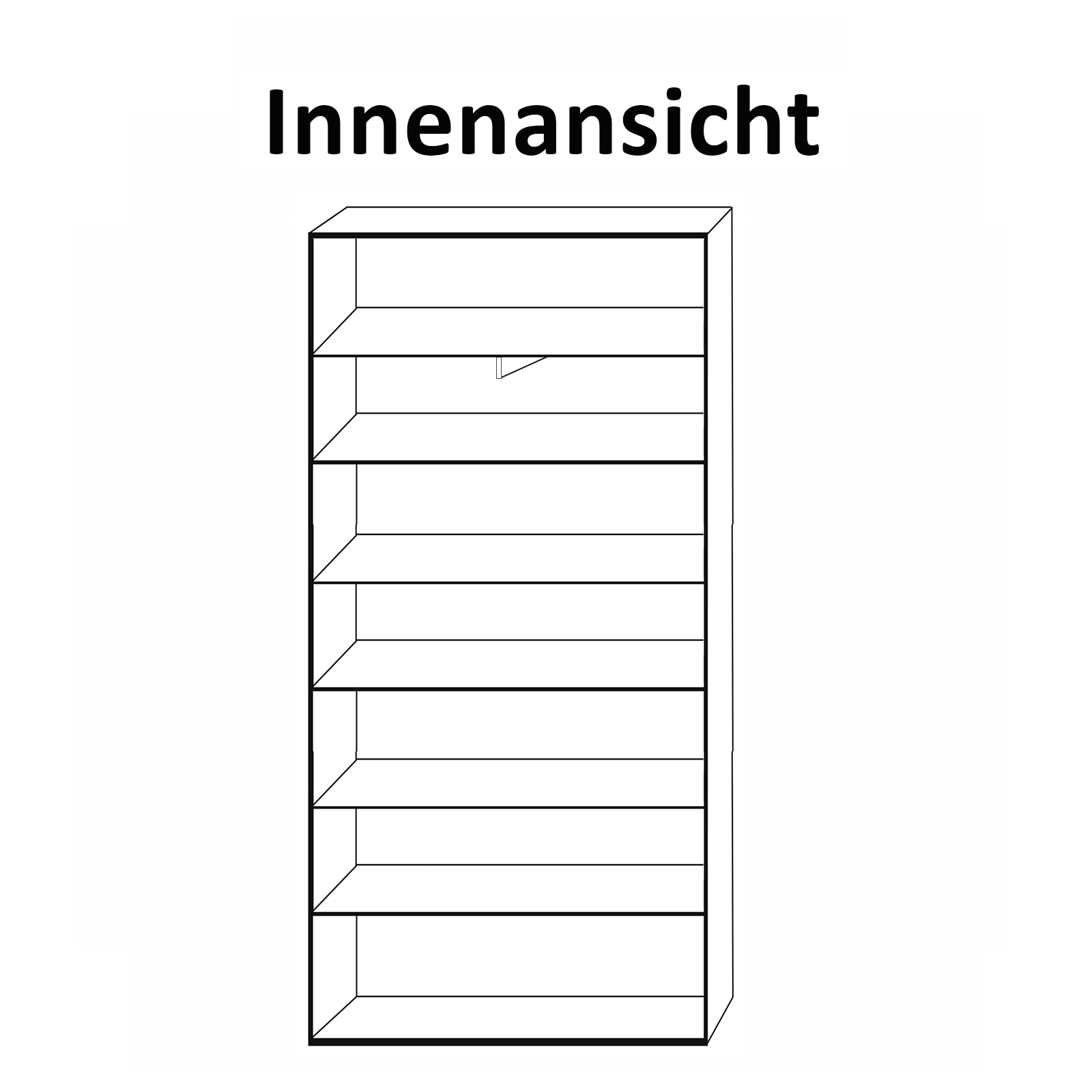 Drehtürenschrank - Eiche sägerau - 6 Einlegeböden