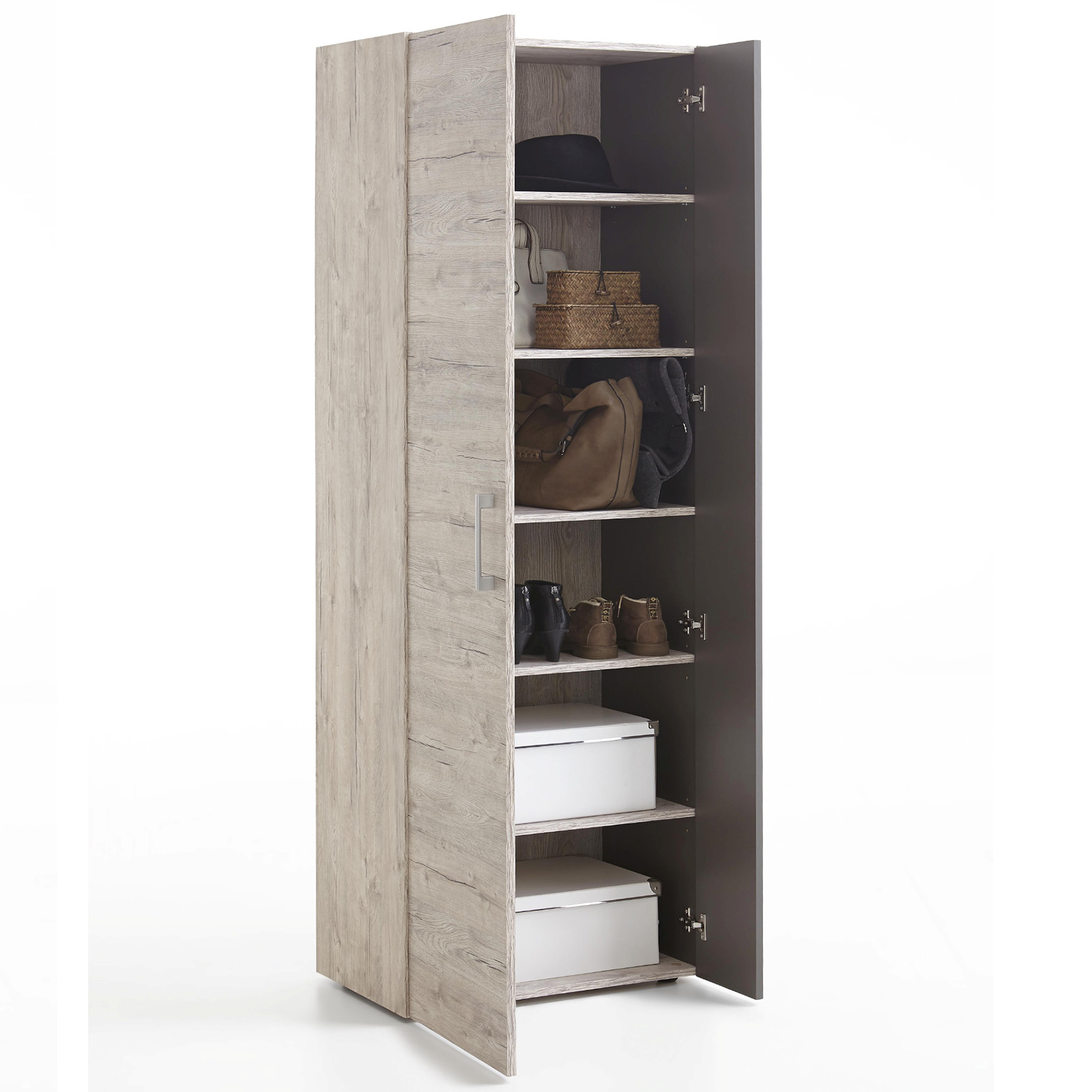 Seitenschrank - Sandeiche-Lava - 60 cm breit