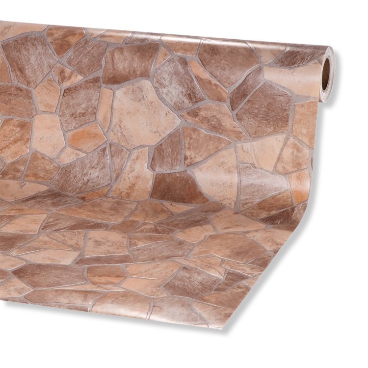 PVC-Bodenbelag ECO - Fliese Bruchstein beige - 2 Meter ...