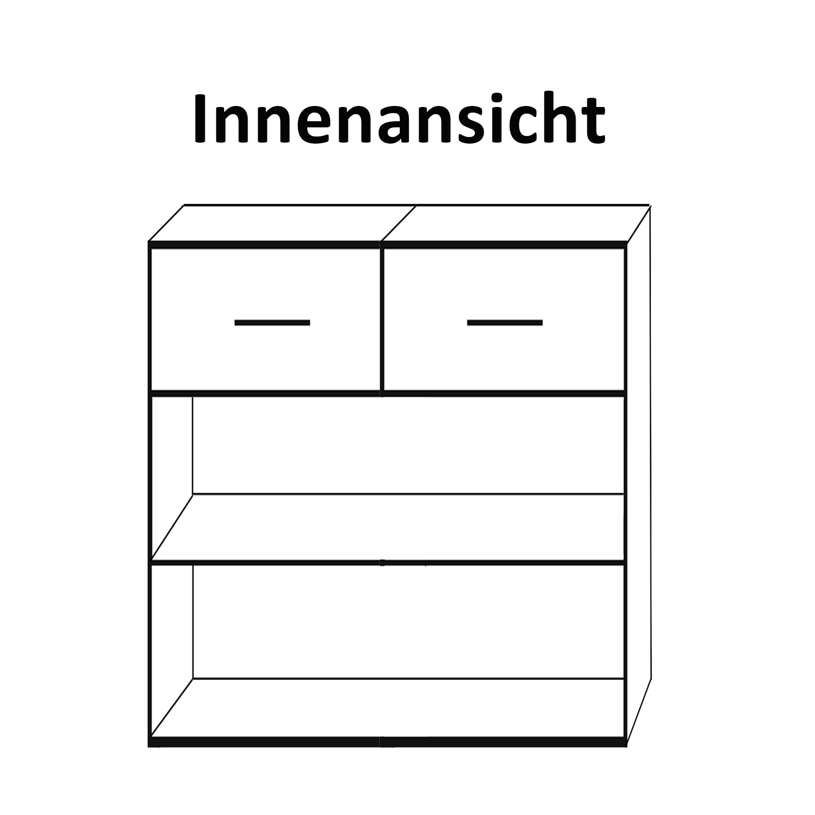 Kommode - weiß - Prinzessin - 100 cm