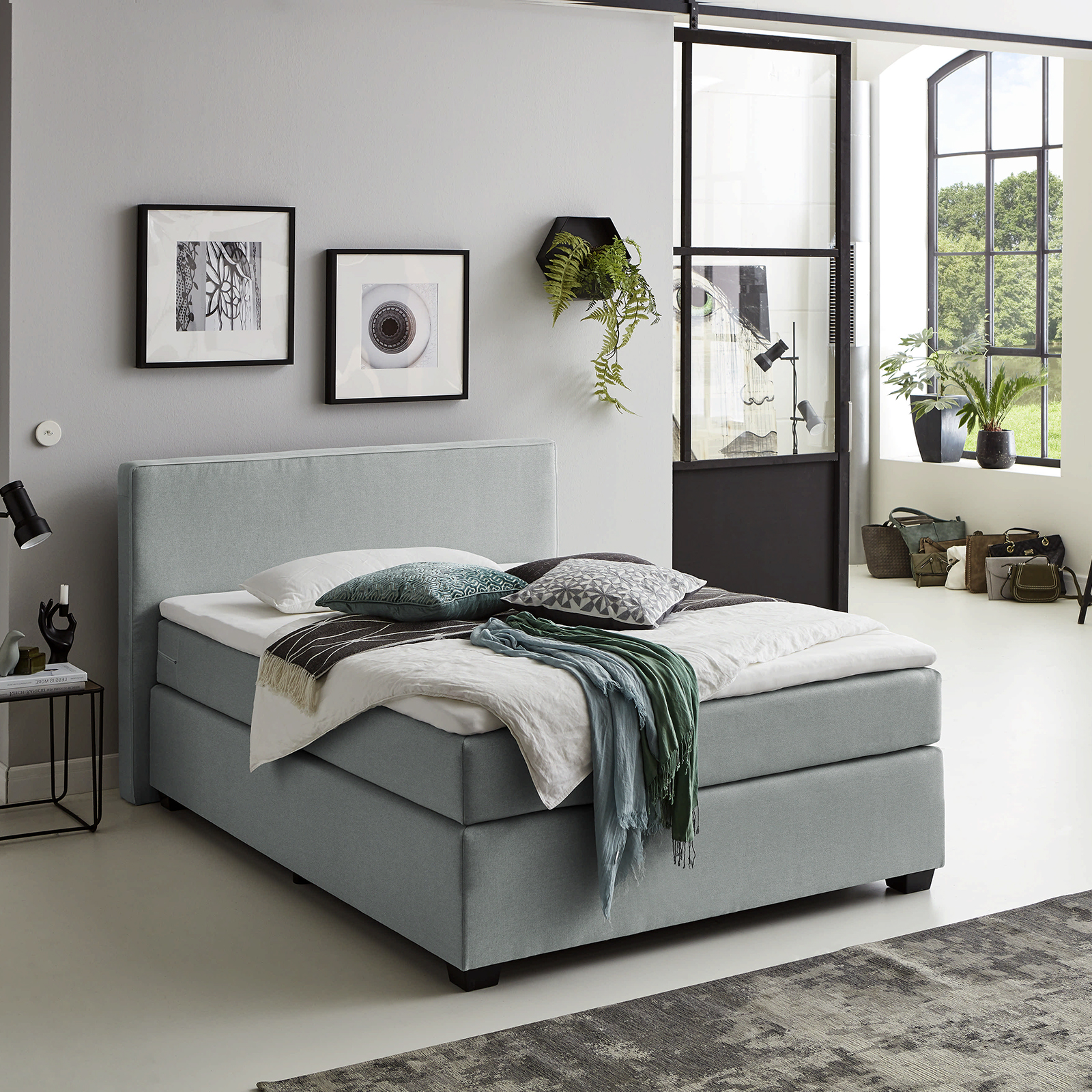 Boxspringbett - mint - H2 - 140x200 cm